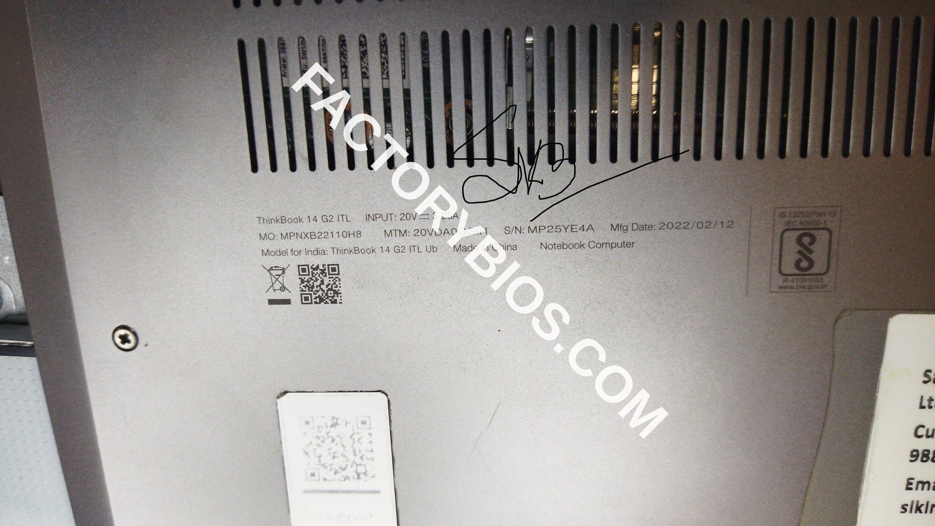 Lenovo ThinkBook 14 G2 ITL Laptop - Type 20VD - ThinkBook 14 G2 ITL Laptop - Type 20VD FLV34 LA-K051P Rev 1B 2020-08-24 SRK07 F8CN59WW F8CN DOSFLV34 EC FACTORY BIOS - Image 3