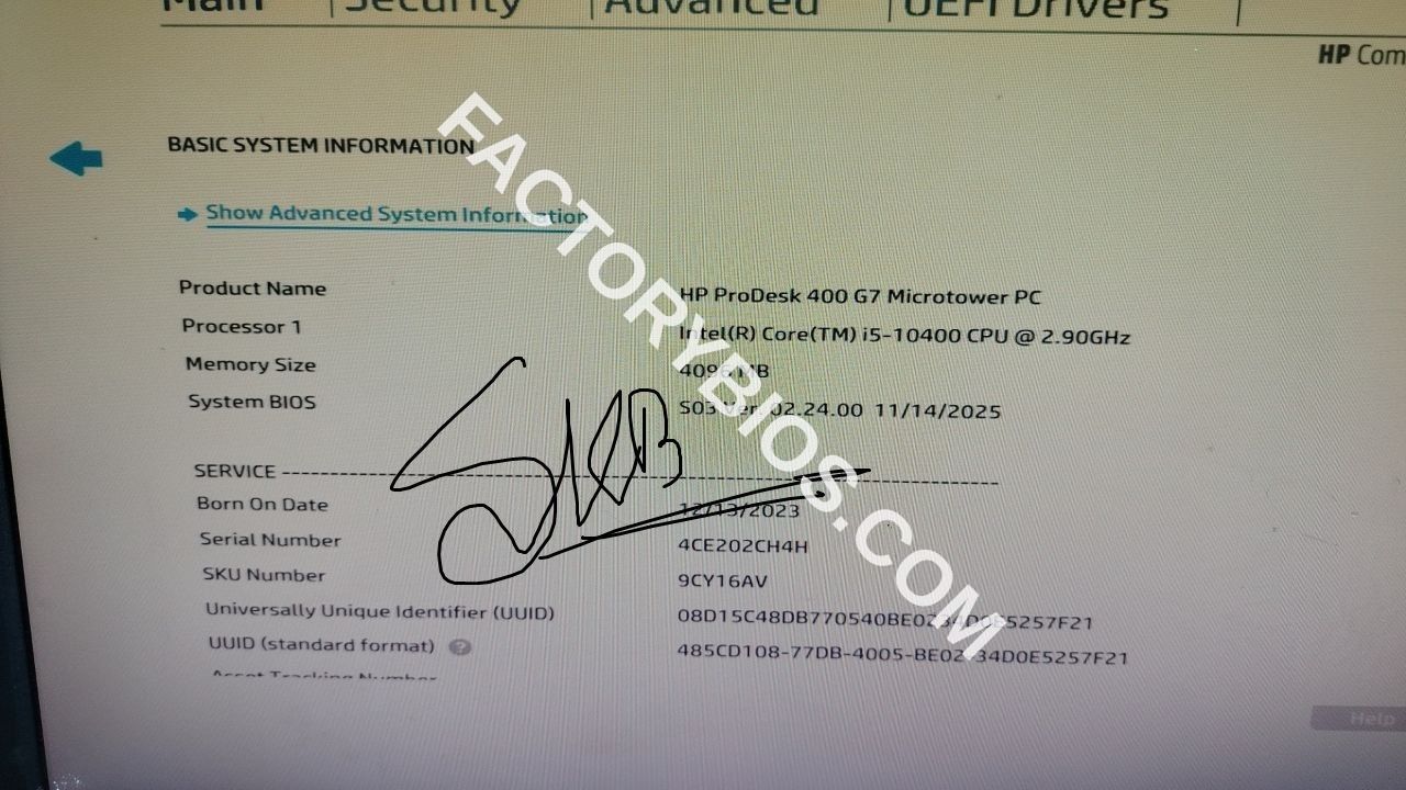 HP HP ProDesk 400 G7 Microtower PC - HP ProDesk 400 G7 Microtower PC JAMIE REV B S03 FACTORY BIOS - Image 2