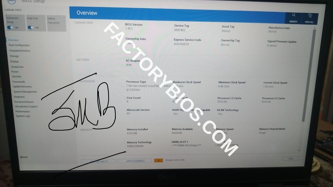 Dell Latitude 3420  - Dell Latitude 3420 CYBORG-L14 MB TGL 203068-1 SRK03 CON LP  PDF BDV FACTORY BIOS - Image 1