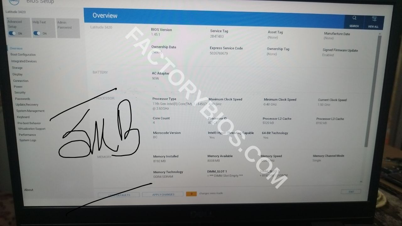 Dell Latitude 3420  - Dell Latitude 3420 CYBORG-L14 MB TGL 203068-1 SRK03 CON LP  PDF BDV FACTORY BIOS - Image 9
