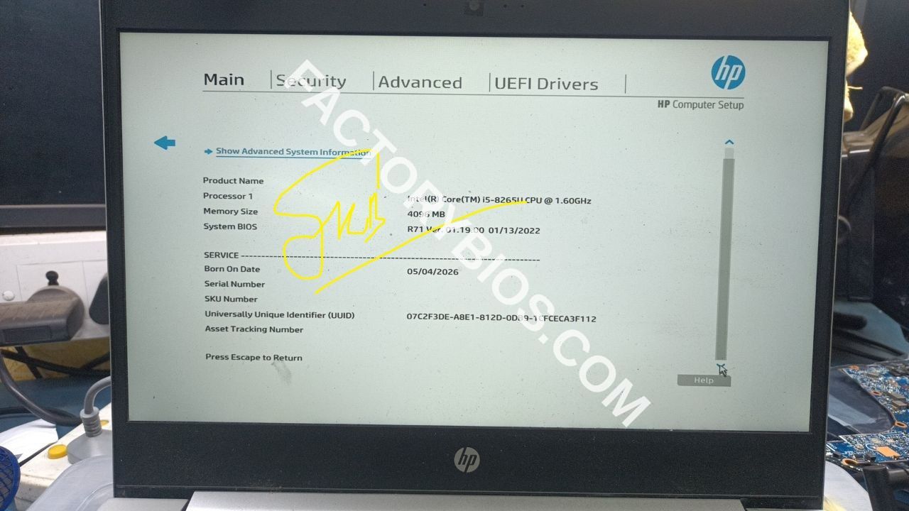 HP HP ProBook 450 G6 - HP ProBook 450 G6 R71 SRFFX CON LP DA0X8IMB8E0 REV E X8I X8I-E DMI FACTORY BIOS - Image 2