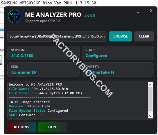 BIOS INFO DETAILS CSME 21